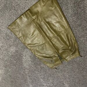 GAP Olive Leather Trousers